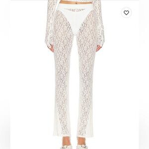 EB Denim Split Hem Legging in Off white